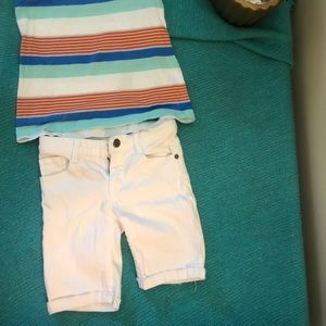 Girls white stretchy jeans shorts size 6